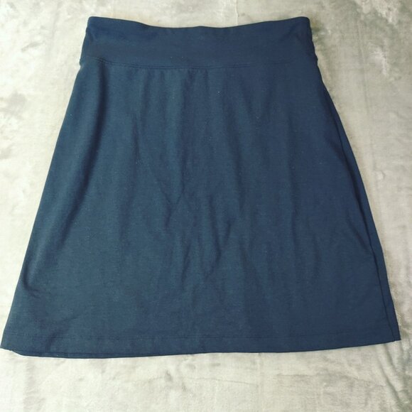 Eddie Bauer Womens M Navy Pull On Stretch Skirt Casual Travel Everyday - Picture 7 of 8